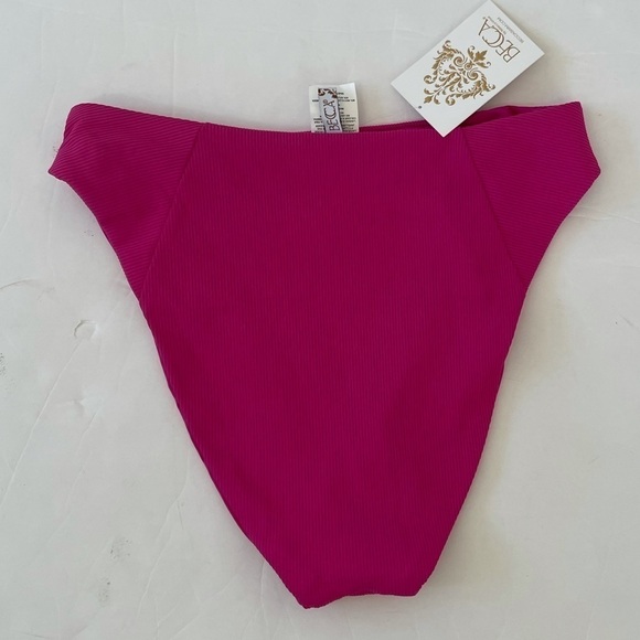Becca by Rebecca Virtue Raspberry pink Sage fine line french cut bikini bottom L - Picture 3 of 7